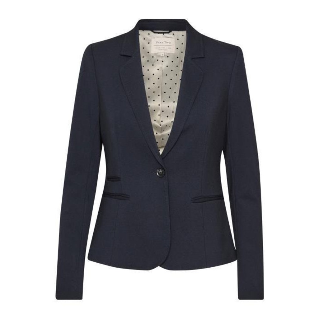 Women's Navy Single-Button Tailored Blazer